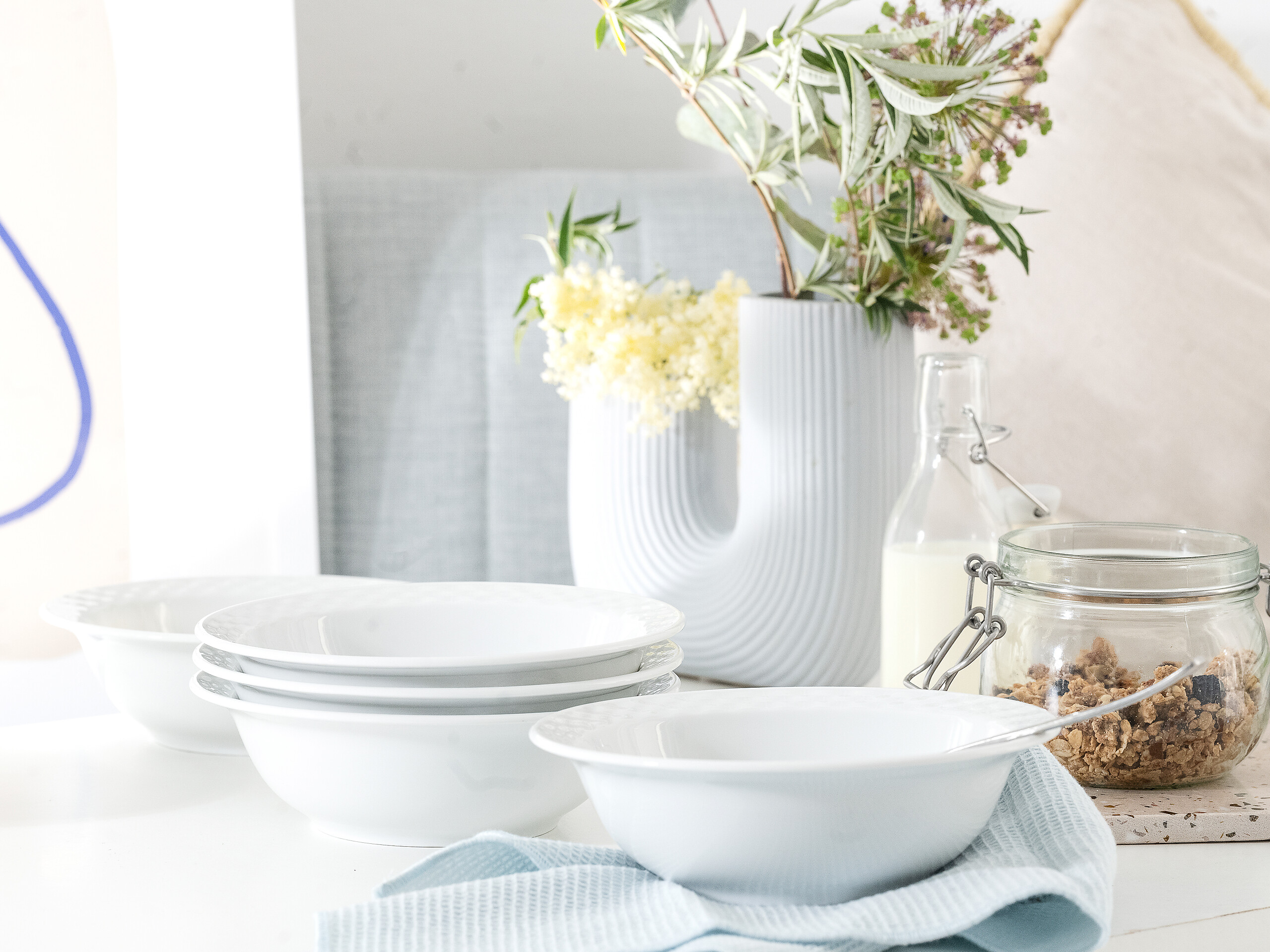 CreaTable Müslischale Polo weiß Porzellan 6 tlg.