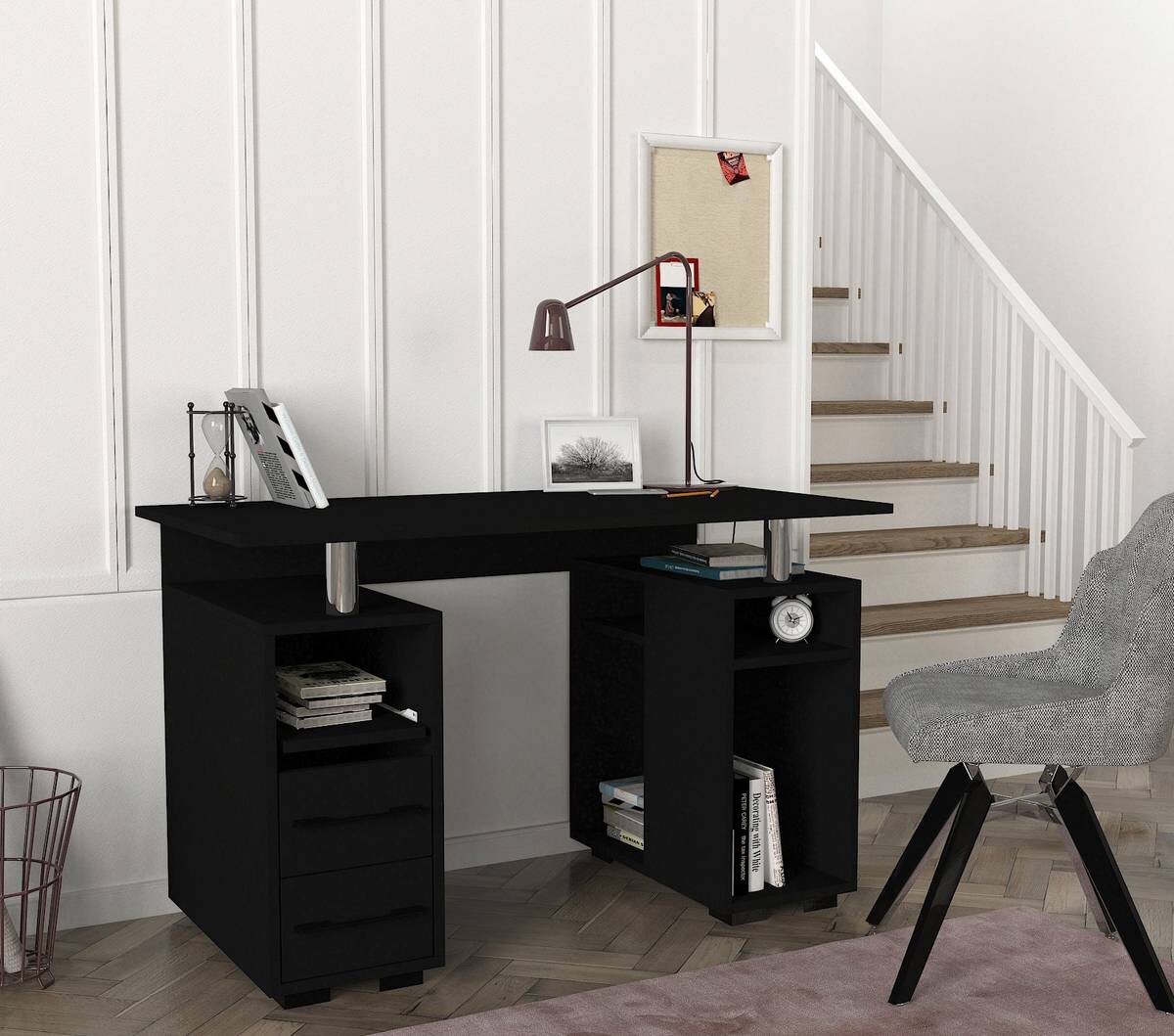 Schreibtisch Bello schwarz B/H/T: ca. 120x74x60 cm