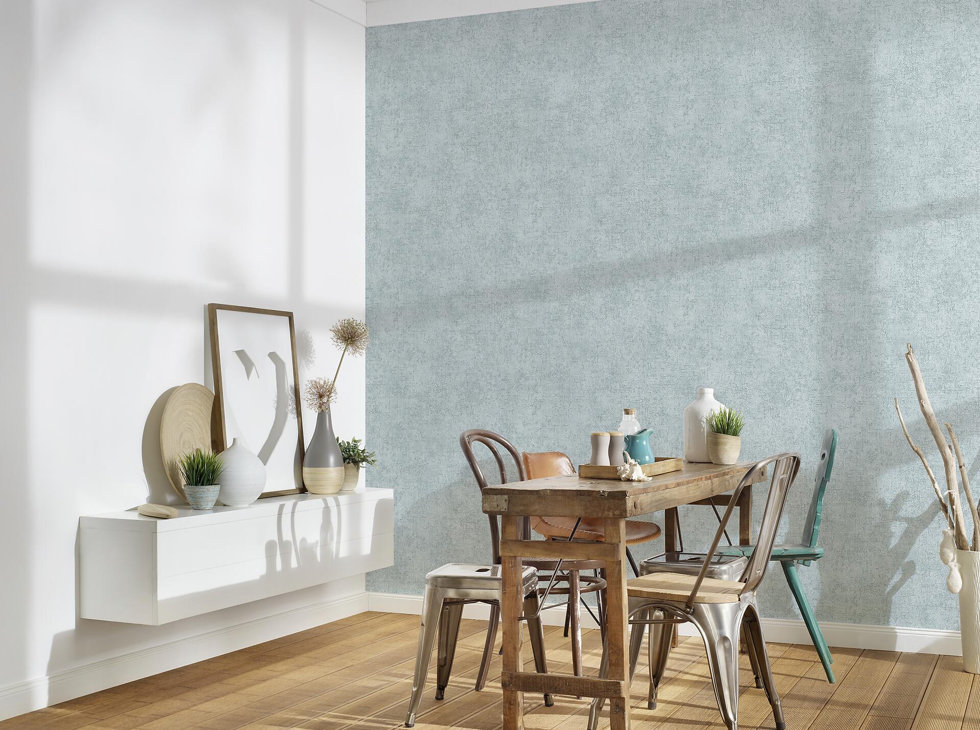 Vliestapete Uni grau grün B/L: ca. 53x1005 cm