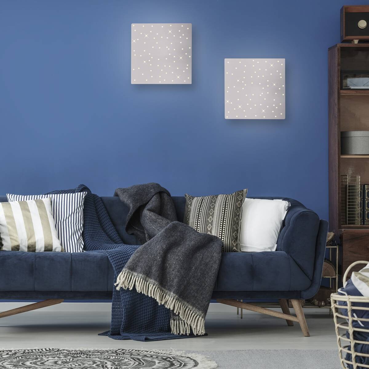 Just Light Deckenleuchte PN14671-55 Sparkle stahlfarbig Aluminium Stahl Kunststoff B/H/L: ca. 45x4x45 cm