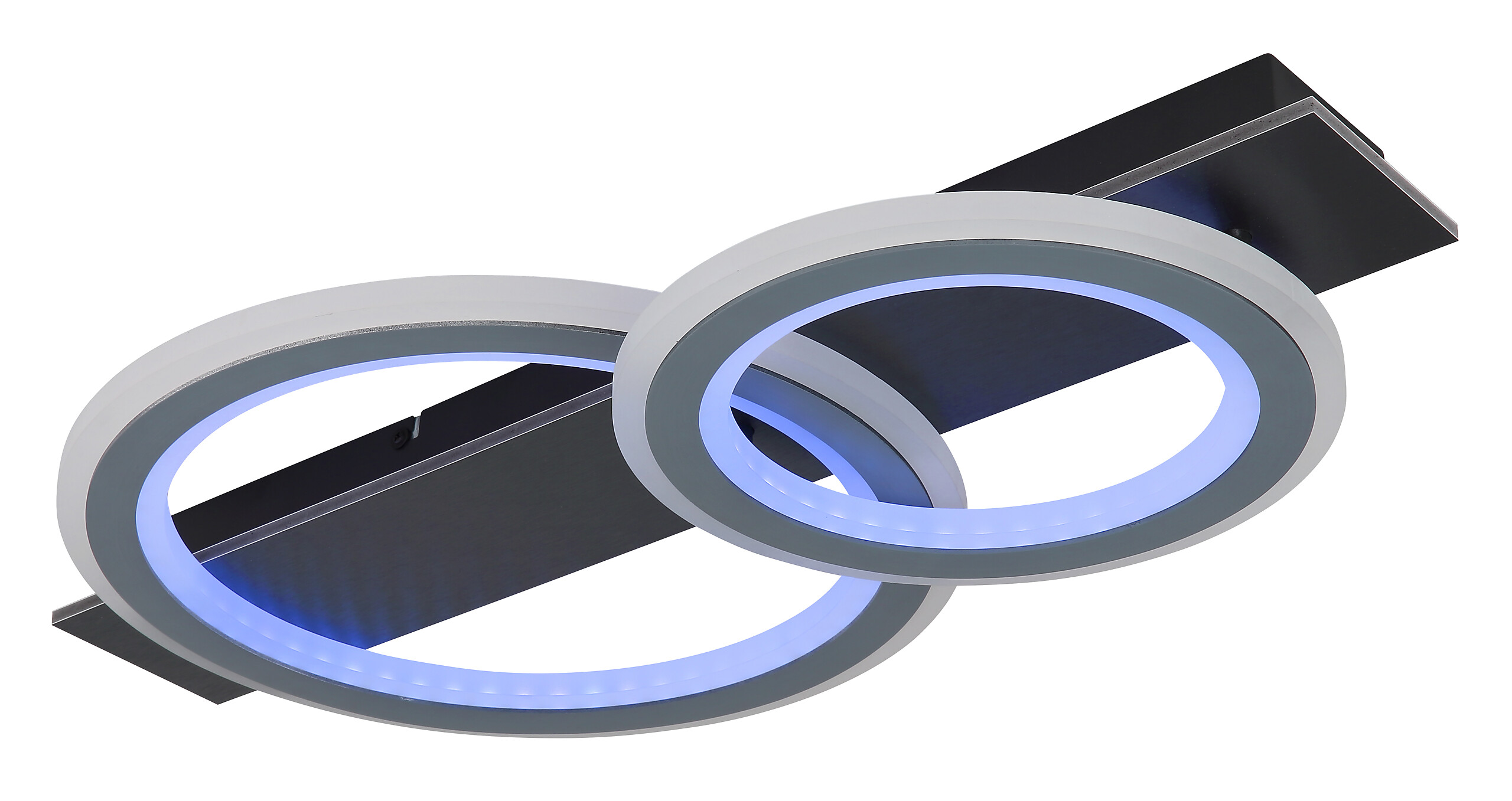 GLOBO LED-Deckenleuchte grau mattschwarz Opal Kunststoff Acryl Metall B/H/L: ca. 37x8x63 cm 1 Brennstellen