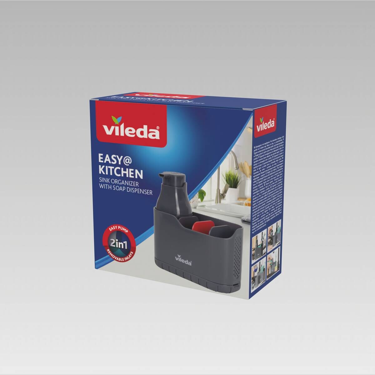 Vileda Spülbeckenorganizer grau Kunstfell B/H/L: ca. 10x8,5x23 cm