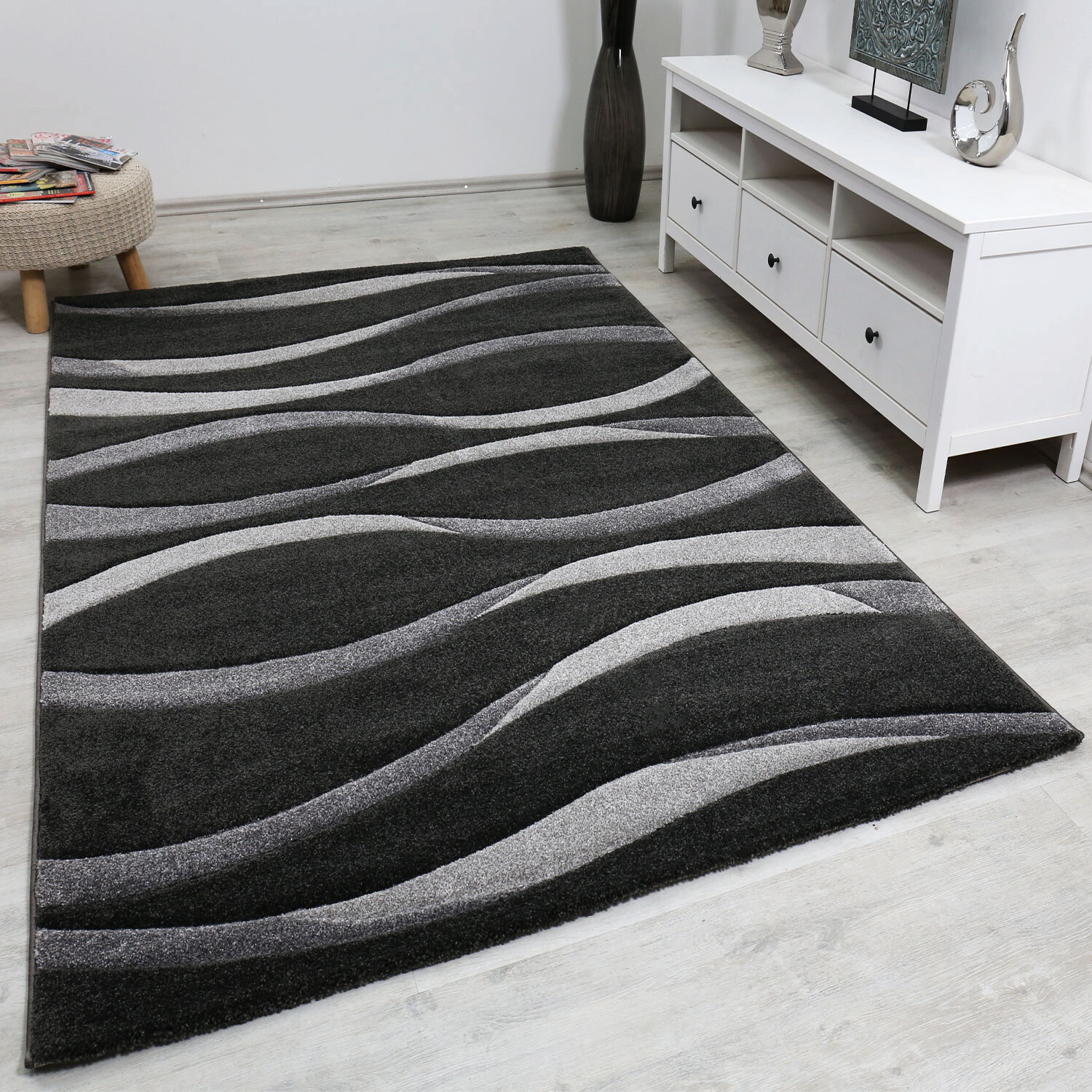 Teppich Malta anthrazit B/L: ca. 160x230 cm