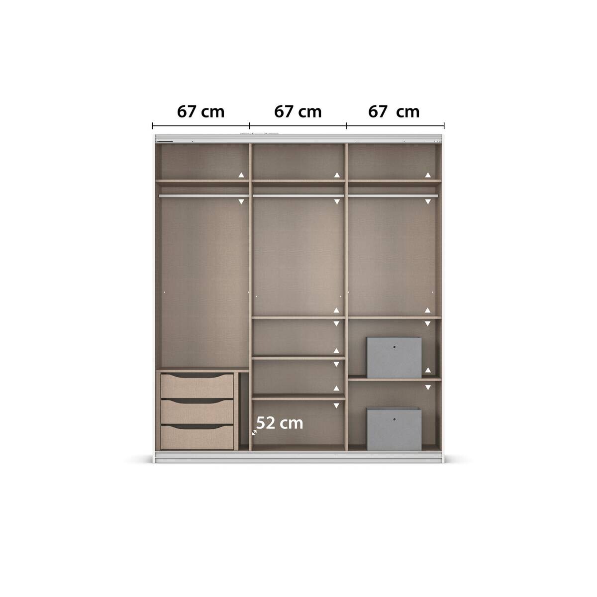 Kleiderschrank Kulmbach grau B/H/T: ca. 203x229x62 cm
