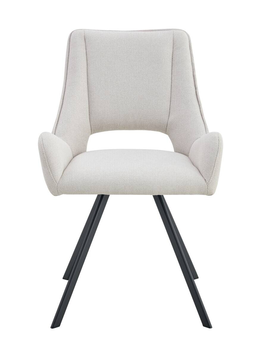 Stuhl HELEN, 2er Set creme Webstoff B/H/T: ca. 56x63x91 cm