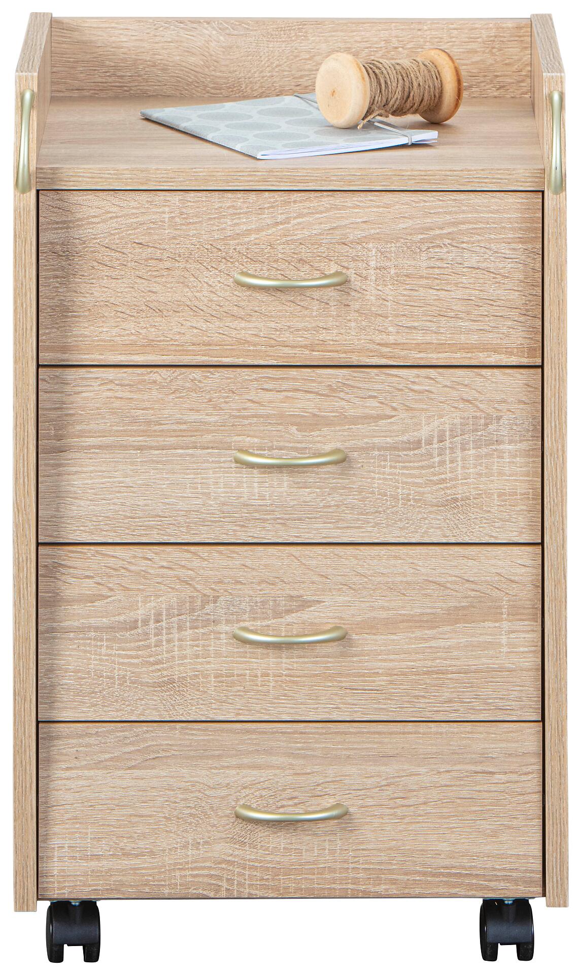 Rollcontainer Novi Eiche Sonoma Nachbildung B/H/T: ca. 40x65x36 cm