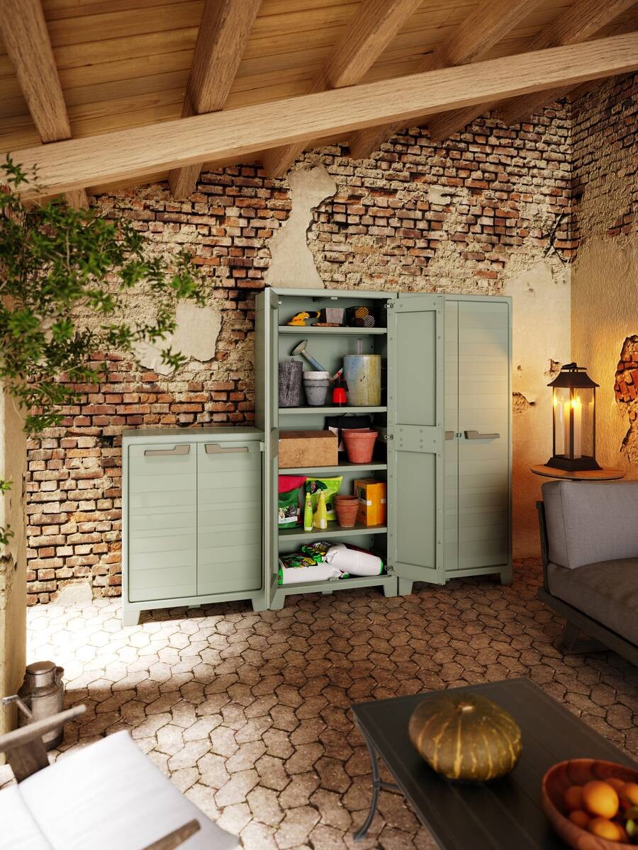 Keter Kunststoffschrank Planet Outdoor Jade Kunststoff B/H/T: ca. 80x100x44 cm