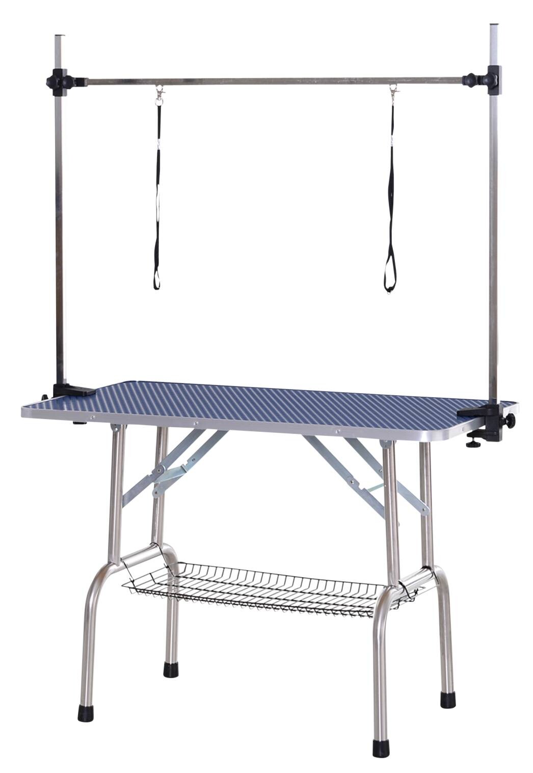 PawHut Hundetrimmtisch blau Gummi B/H/L: ca. 60x170x107 cm