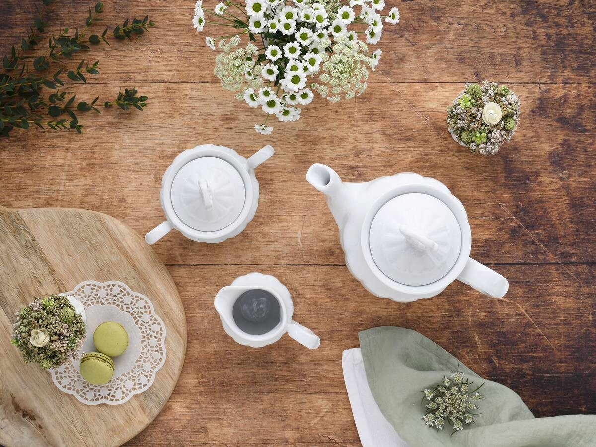 CreaTable Kaffee-Set Maria Theresia weiß Porzellan