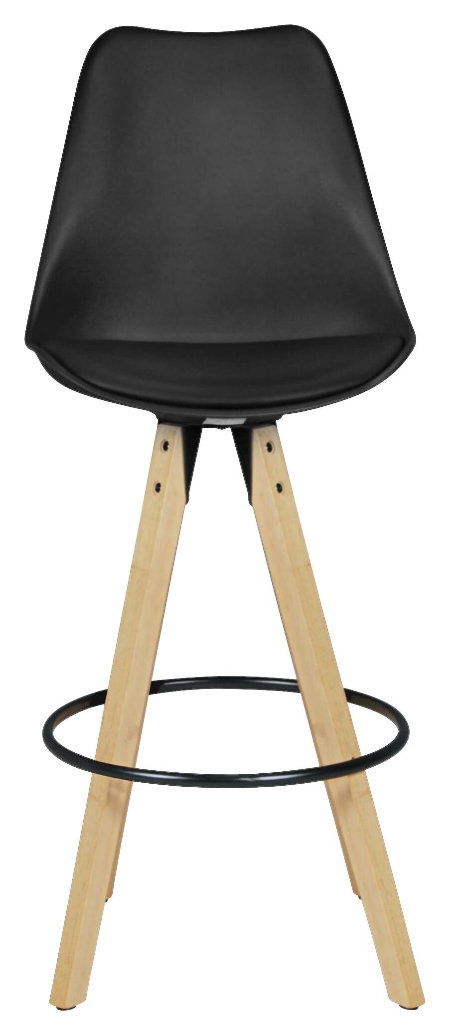 Barhocker 2er-Set schwarz Kunstleder B/H/T: ca. 44x113x39 cm