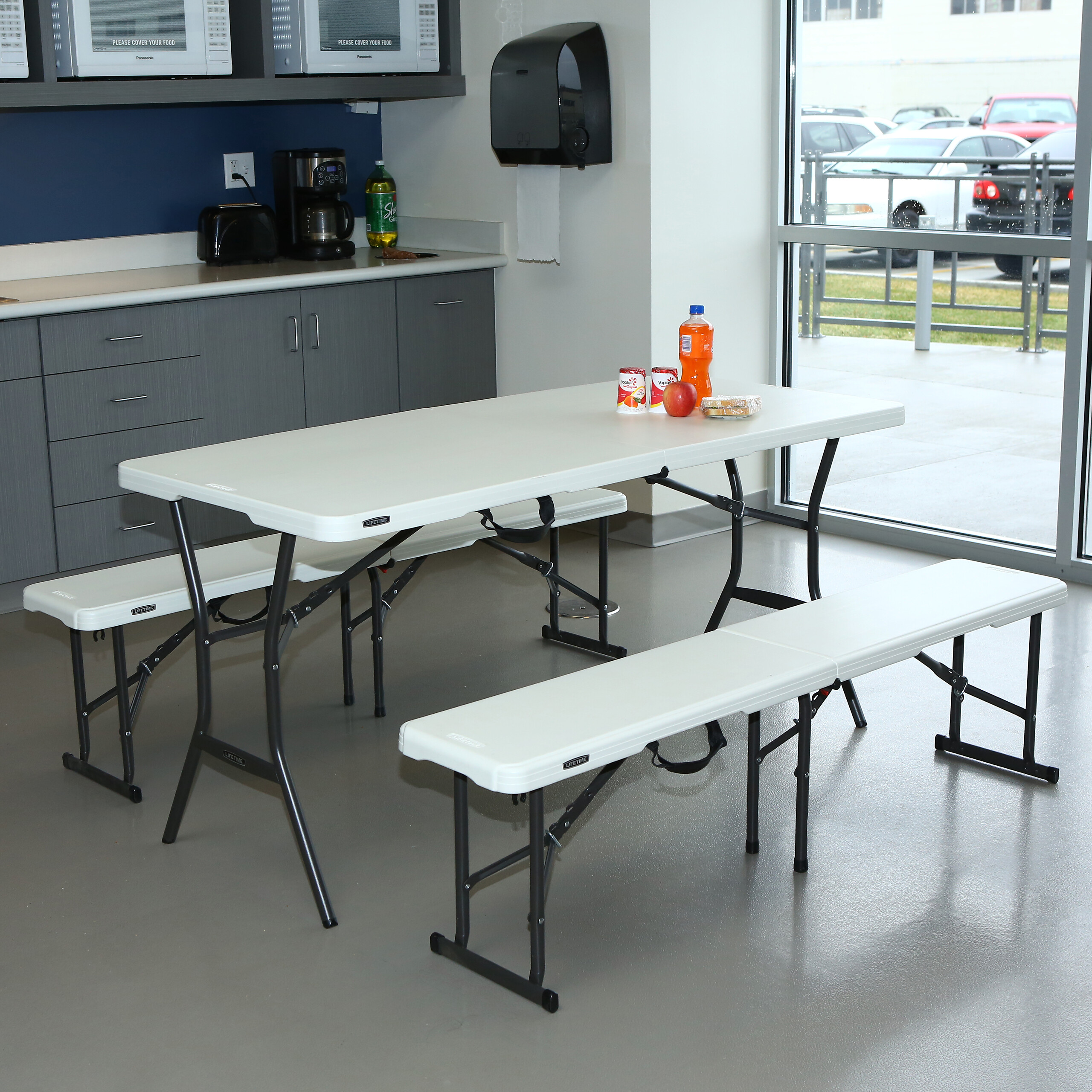 Lifetime Bierzeltgarnitur weiß Kunststoff B/H/L: ca. 182x74x76 cm