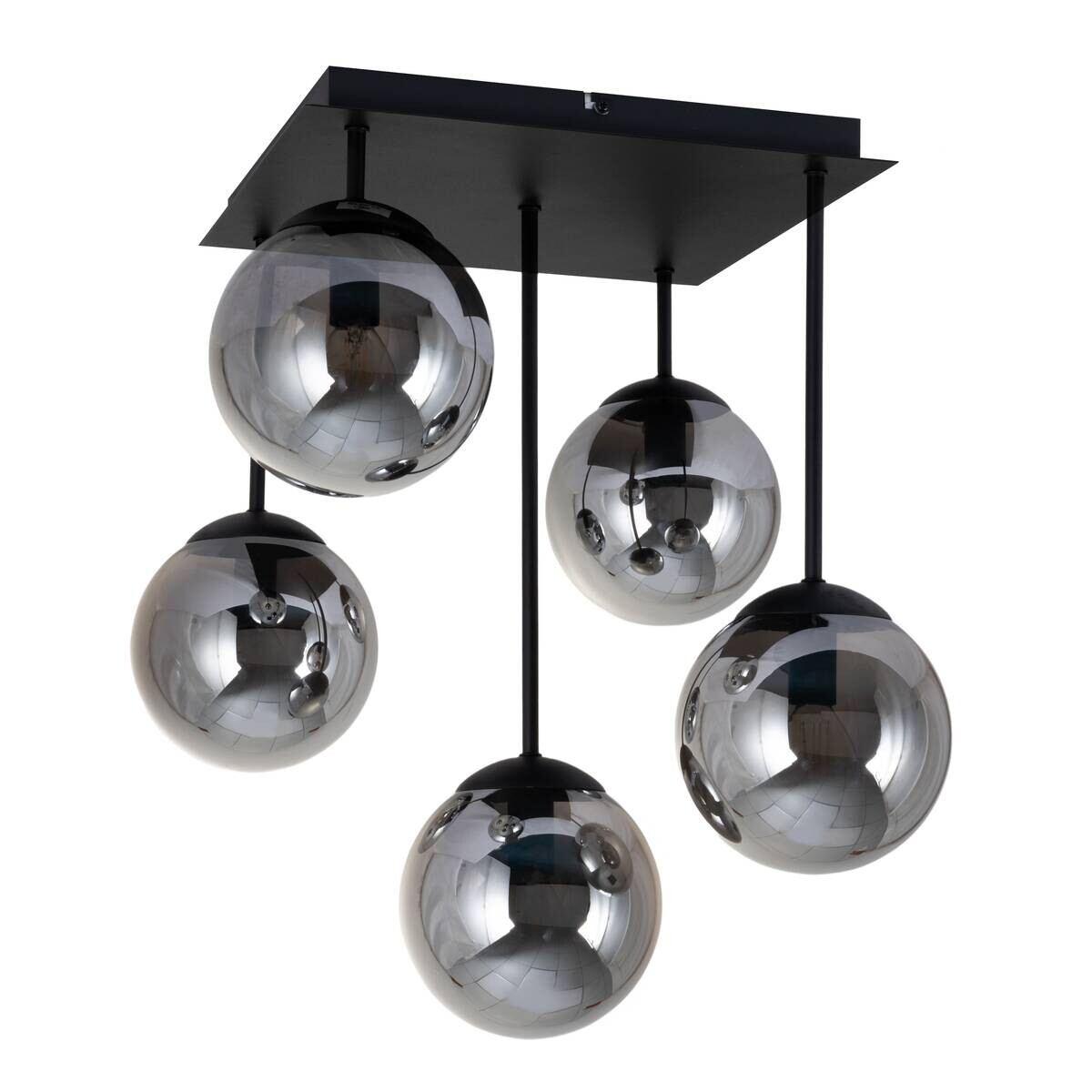 POCOline Deckenleuchte Space schwarz Glas B/H/T: ca. 40x50x40 cm E14 5 Brennstellen