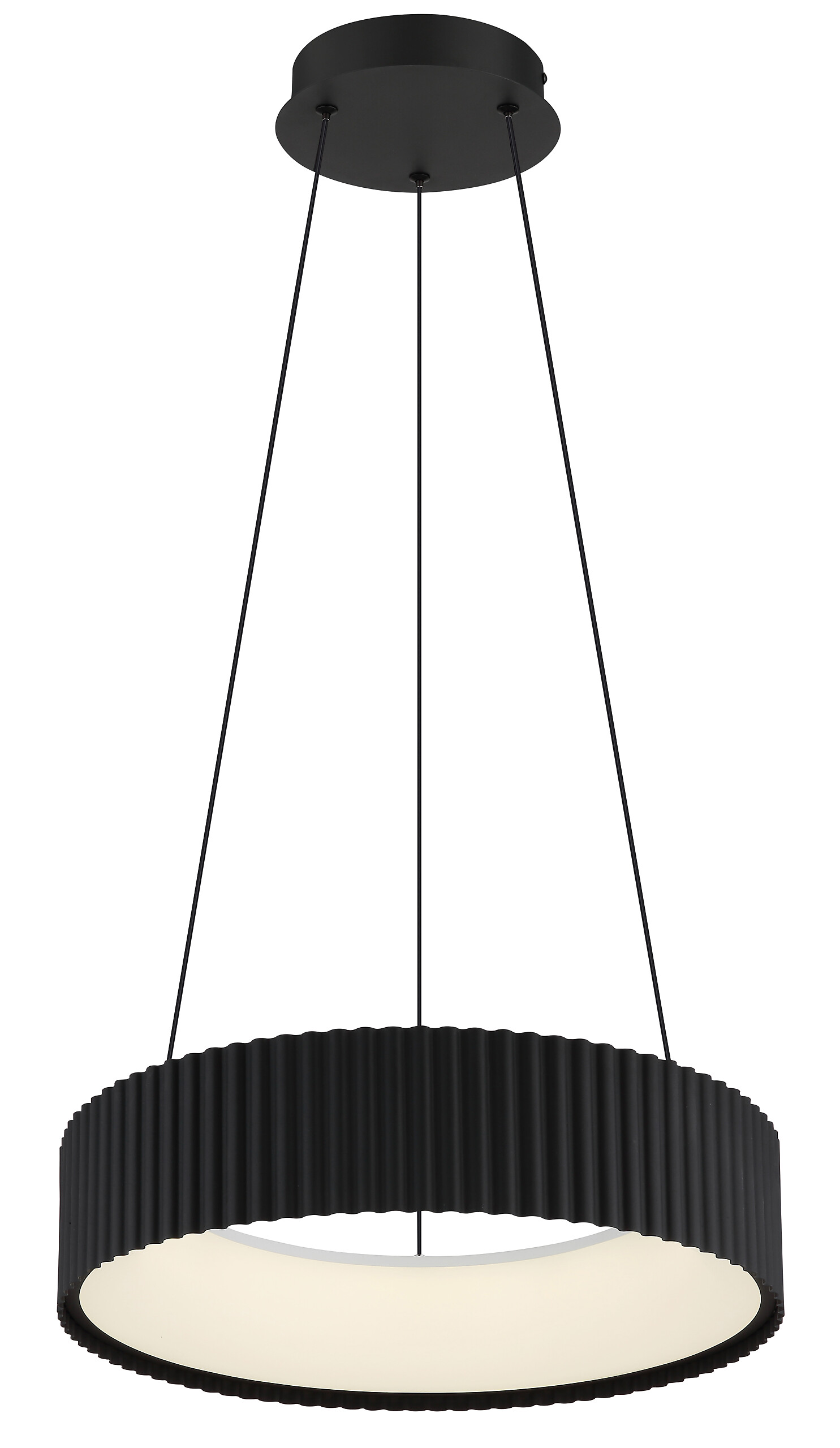 GLOBO LED-Hängeleuchte Opal mattschwarz PVC Metall Acryl H/D: ca. 120x46 cm 1.0 Brennstellen