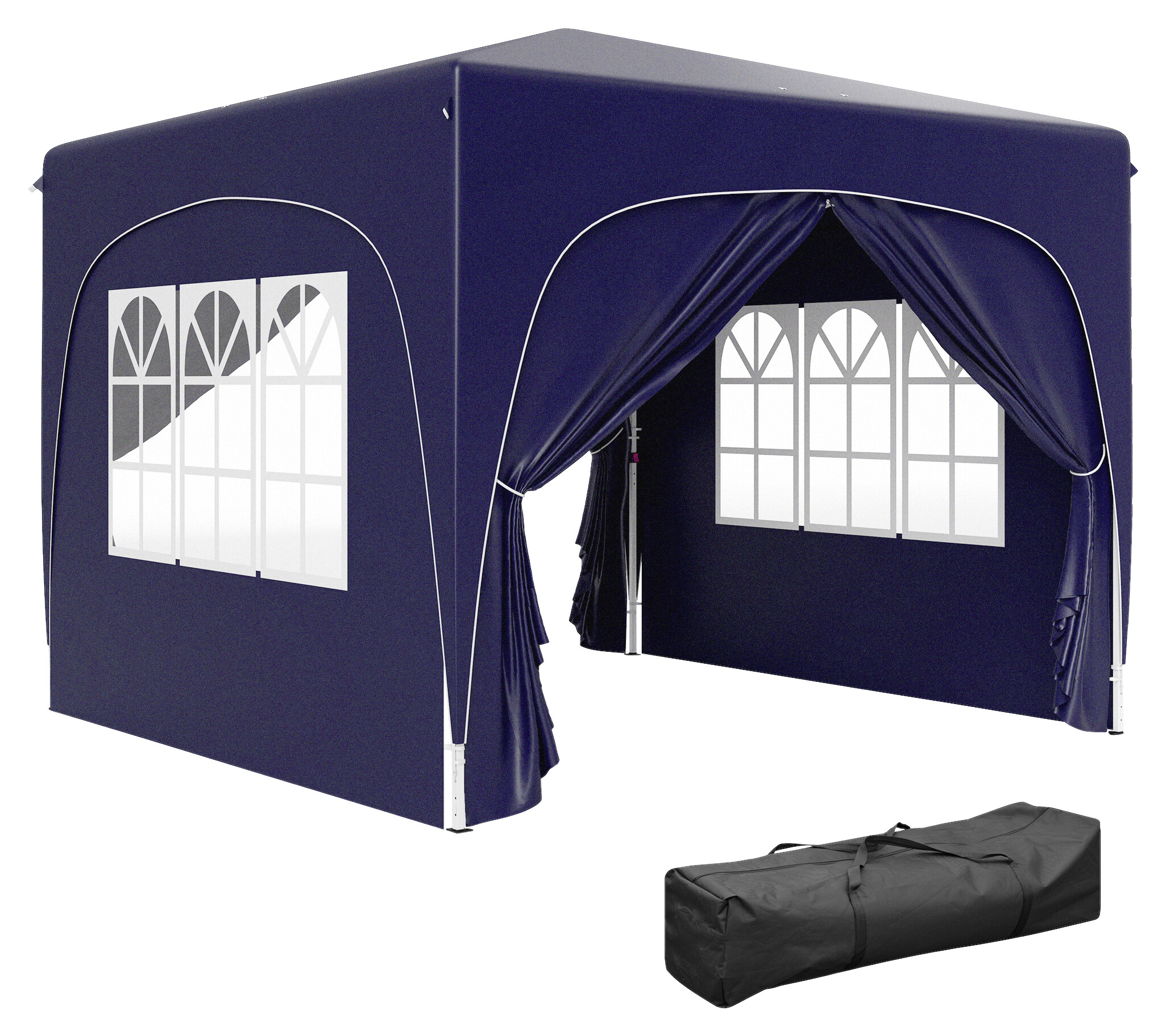 Outsunny Pavillon blau Polyester B/H/L: ca. 300x273x300 cm