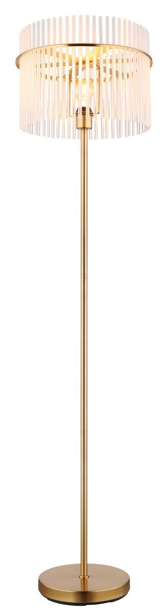 GLOBO Stehleuchte gold klar Metall H/D: ca. 152x38 cm E27 1 Brennstellen
