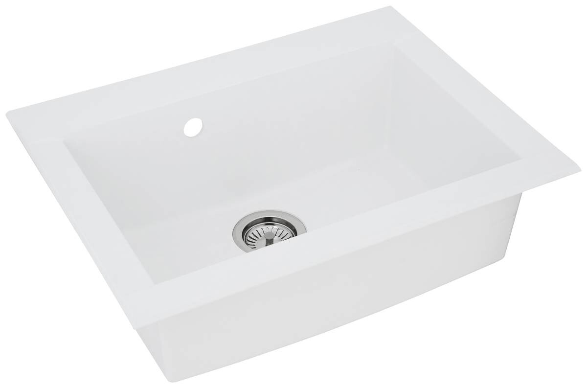 Respekta Einbauspüle Ohio 66 x 50 W weiß Mineralite B/H/T: ca. 66x21x50 cm