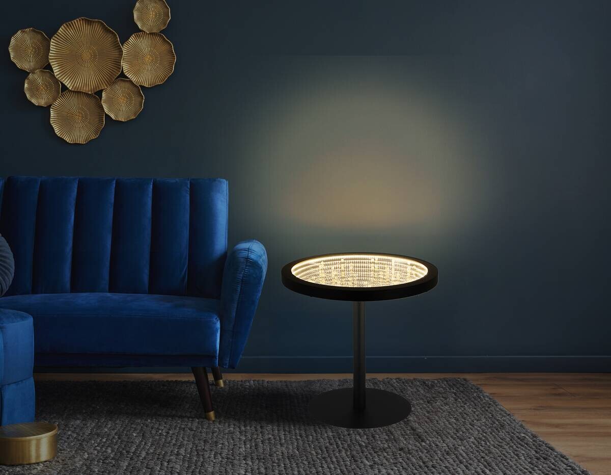 GLOBO LED-Stehleuchte schwarz Glas Metall H/D: ca. 47,5x50 cm 1 Brennstellen