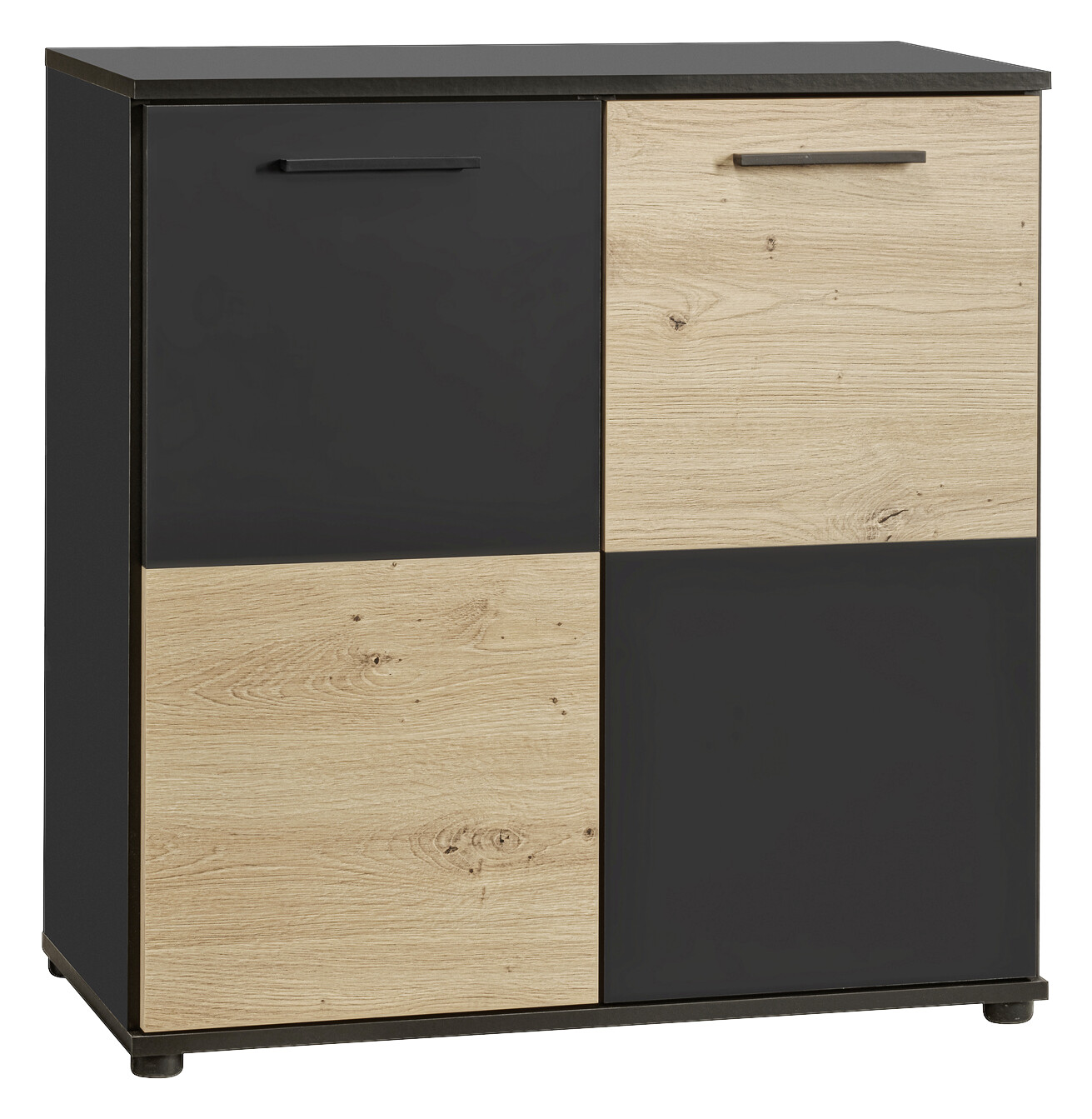 Kommode Zero Eiche Artisan Oak Nachbildung anthrazit B/H/T: ca. 72x72x34 cm