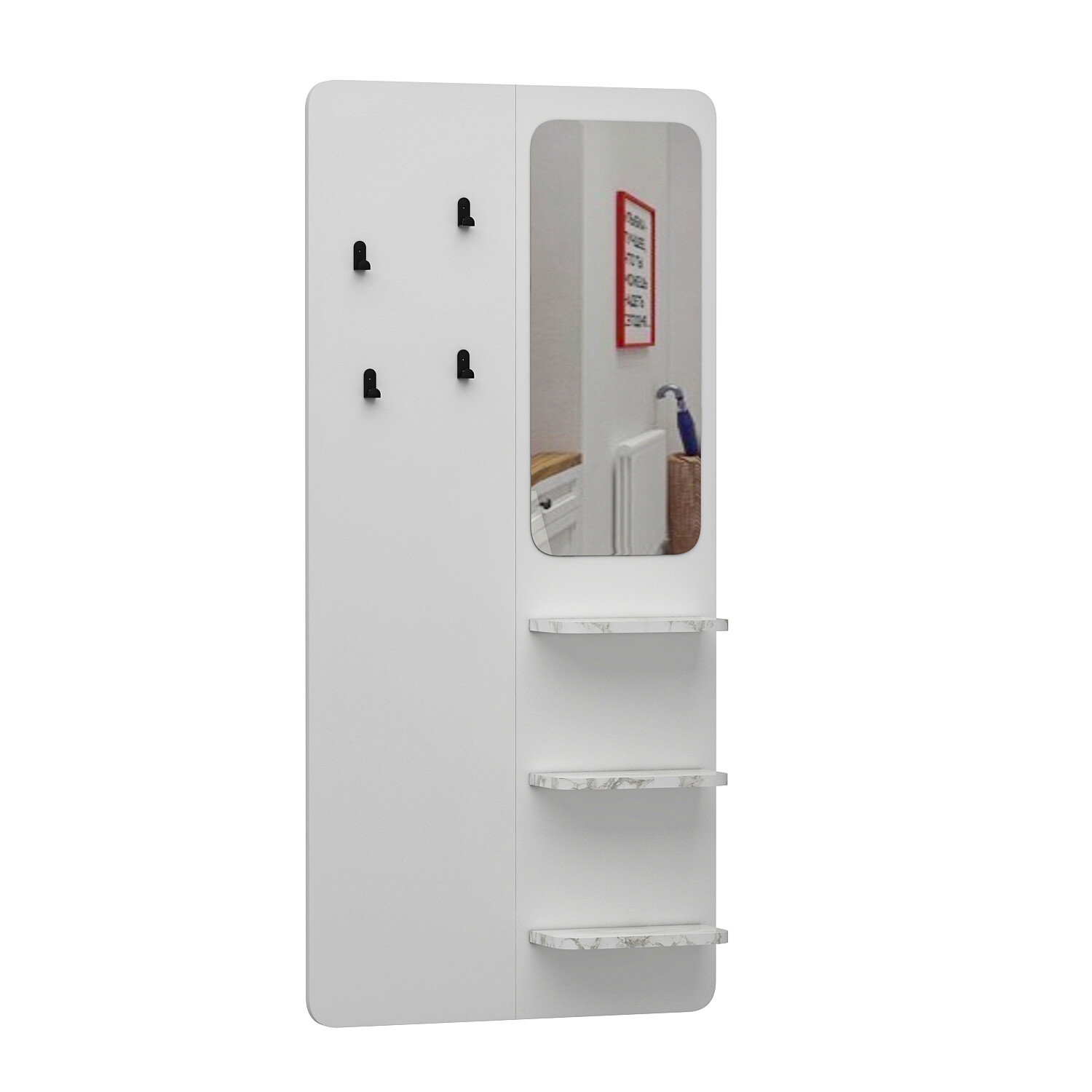 Garderobe Buket weiß Marmoroptik B/H/T: ca. 70x150x15 cm Garderobe Buket weiß Marmoroptik B/H/T: ca. 70x150x15 cm