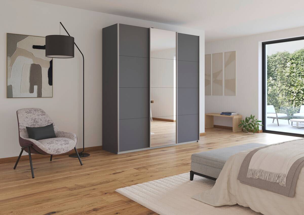 Kleiderschrank Kulmbach grau B/H/T: ca. 203x229x62 cm Kleiderschrank Kulmbach grau B/H/T: ca. 203x229x62 cm