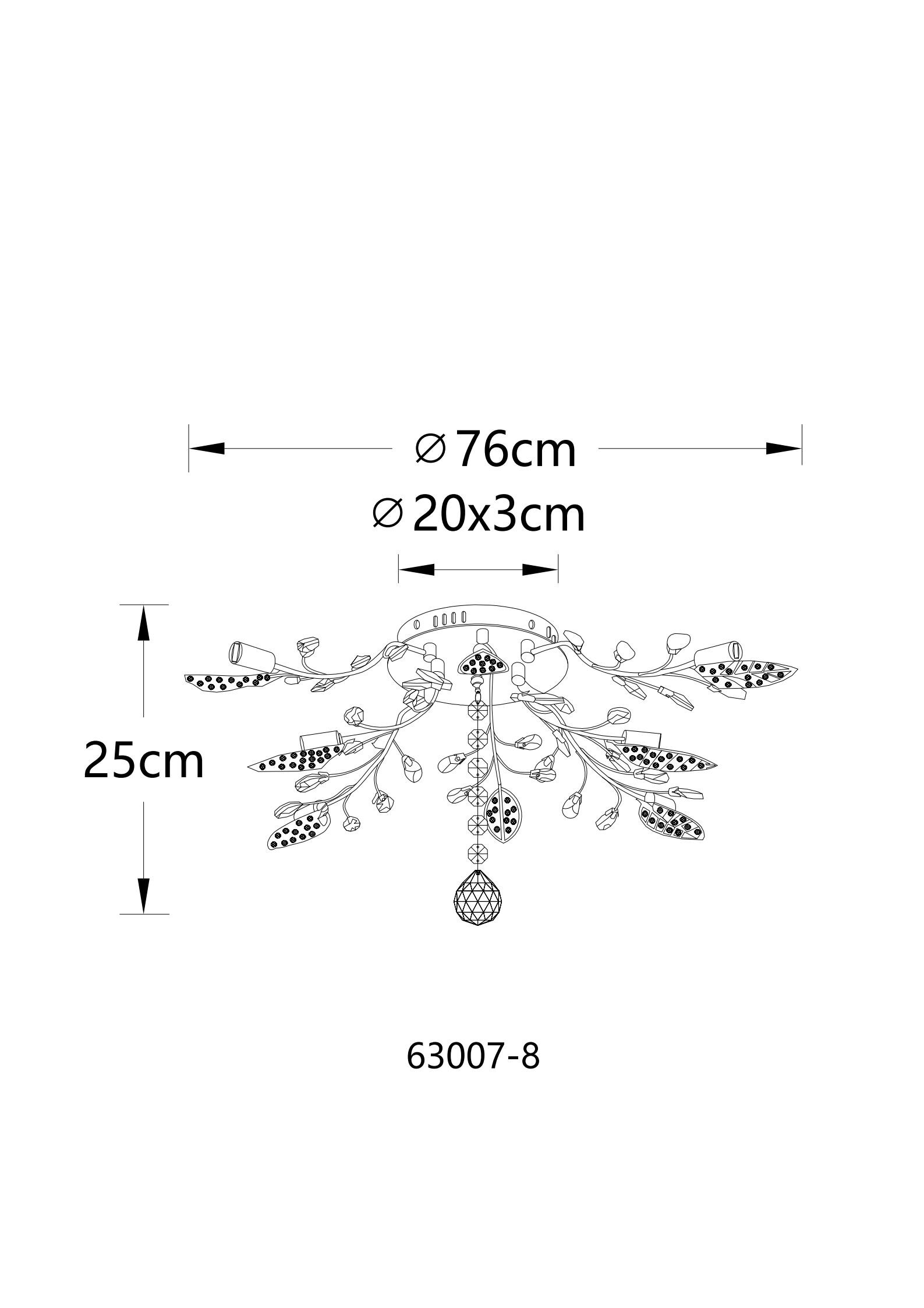 GLOBO Deckenventilator schwarz Metall B/H/L: ca. 65x20x65 cm