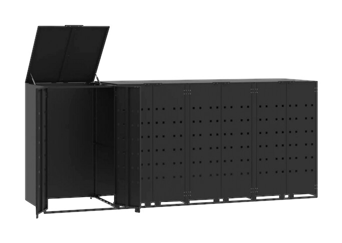 vidaXL Mülltonnenbox schwarz