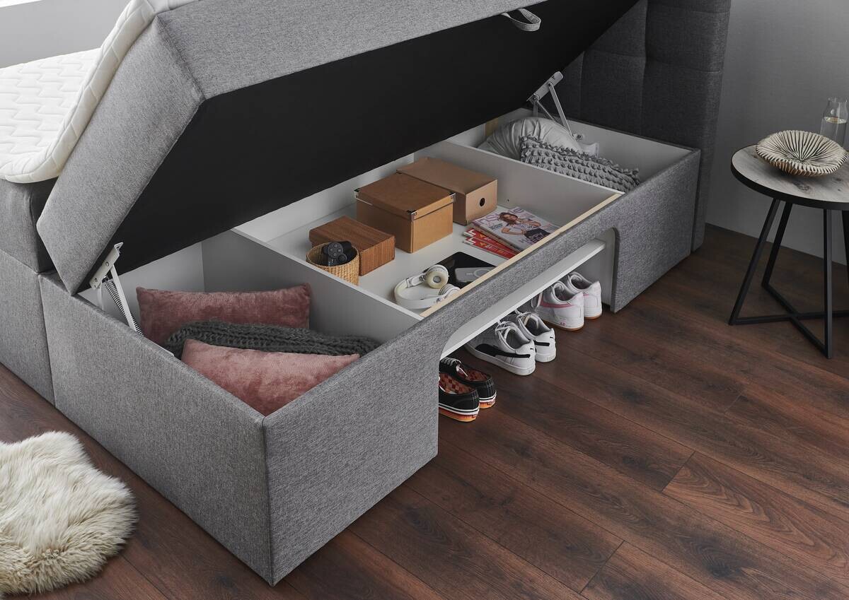 Boxbett Shelfie I hellgrau Liegefläche B/L: ca. 180x200 cm