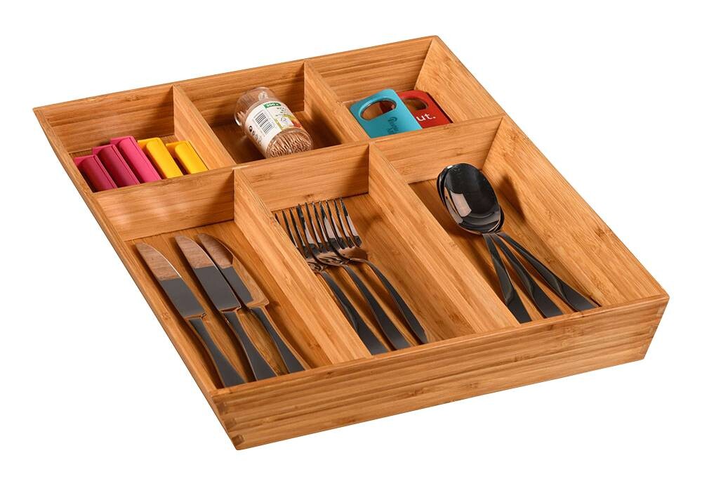 Kesper Besteckkasten braun Bambus B/H/L: ca. 35x5x43 cm