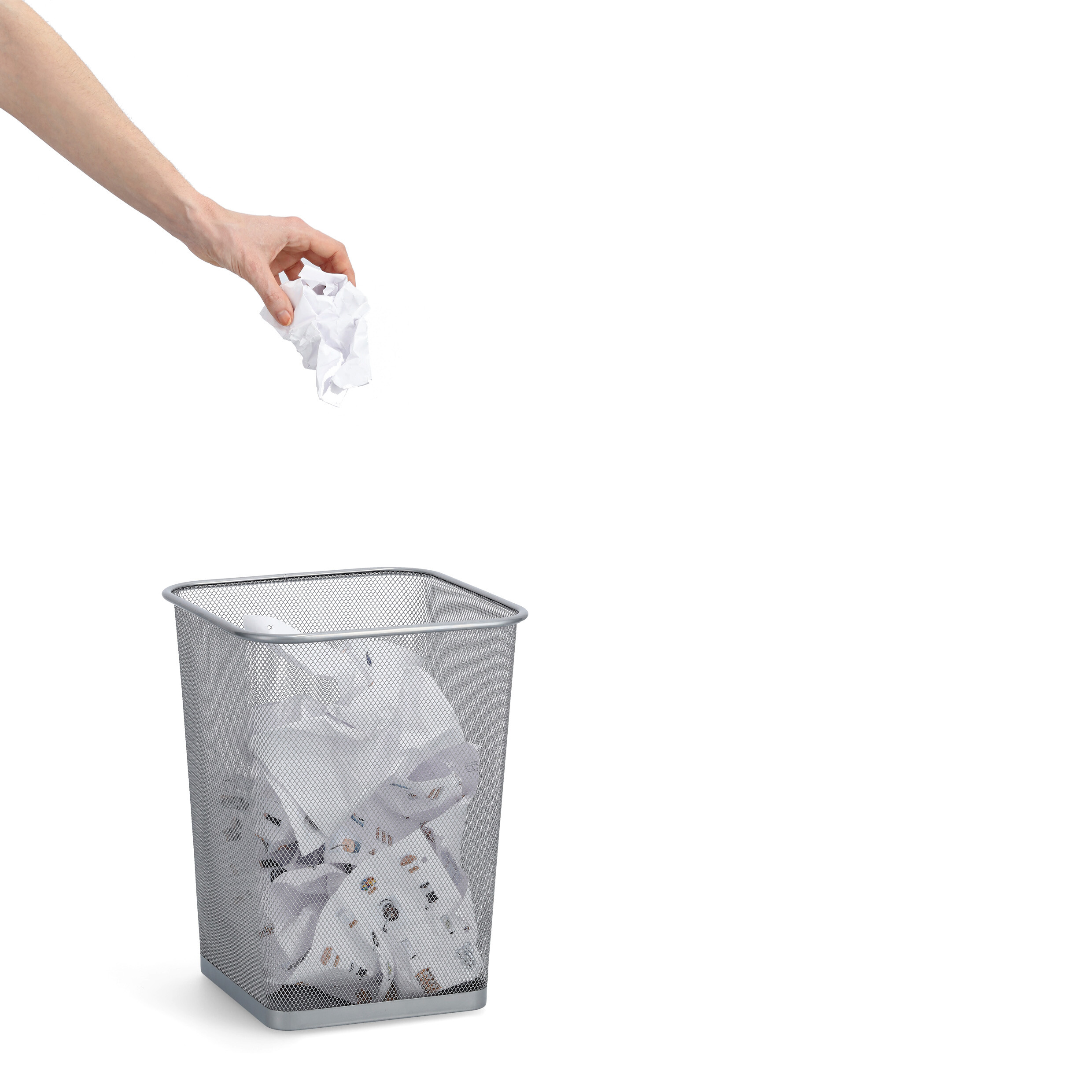 Zeller Papierkorb silber B/H/L: ca. 26,8x35x26,8 cm