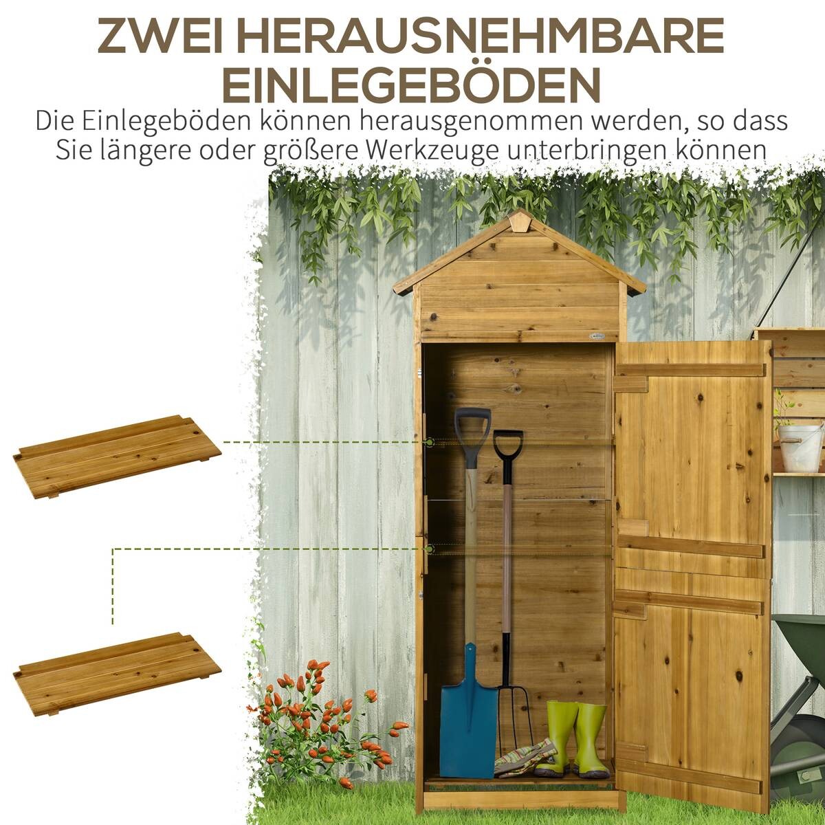 Outsunny Gartenhaus natur B/H/L: ca. 49x191,5x79 cm