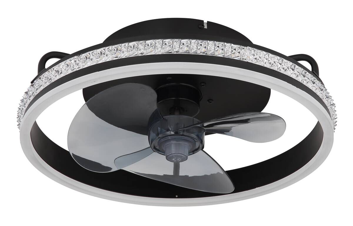 GLOBO Deckenventilator Cataleya transparent schwarz H/D: ca. 14,5x40 cm max. 29 W