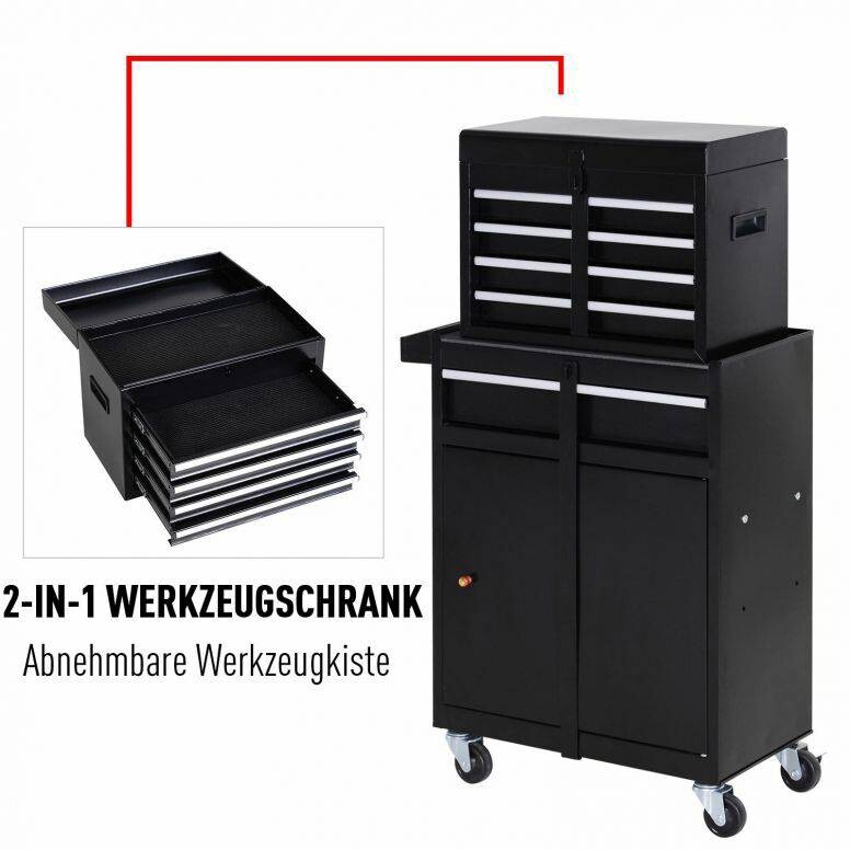 Mobiler Werkstattwagen schwarz B/H/T: ca. 52,5x104,5x28 cm