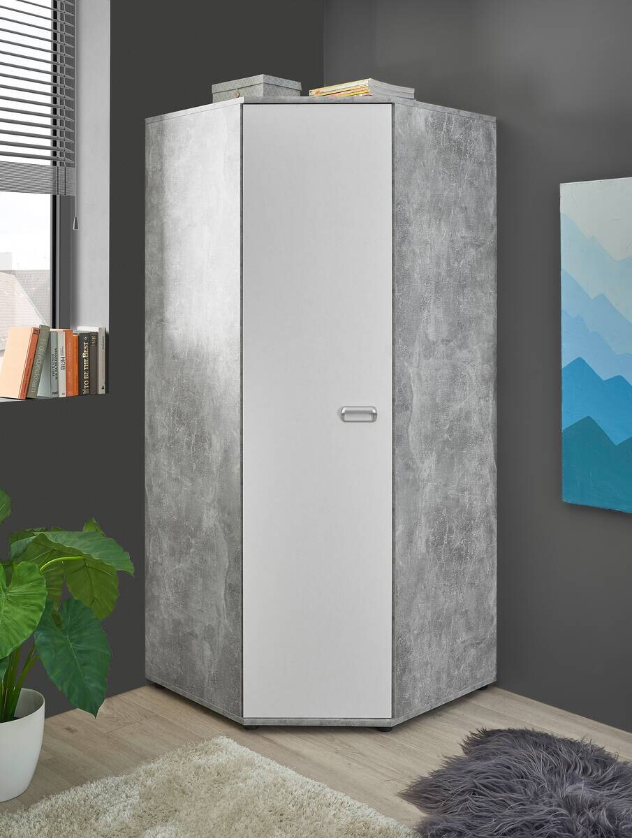 Eckschrank Matino Beton B/H/T: ca. 84x191x84 cm