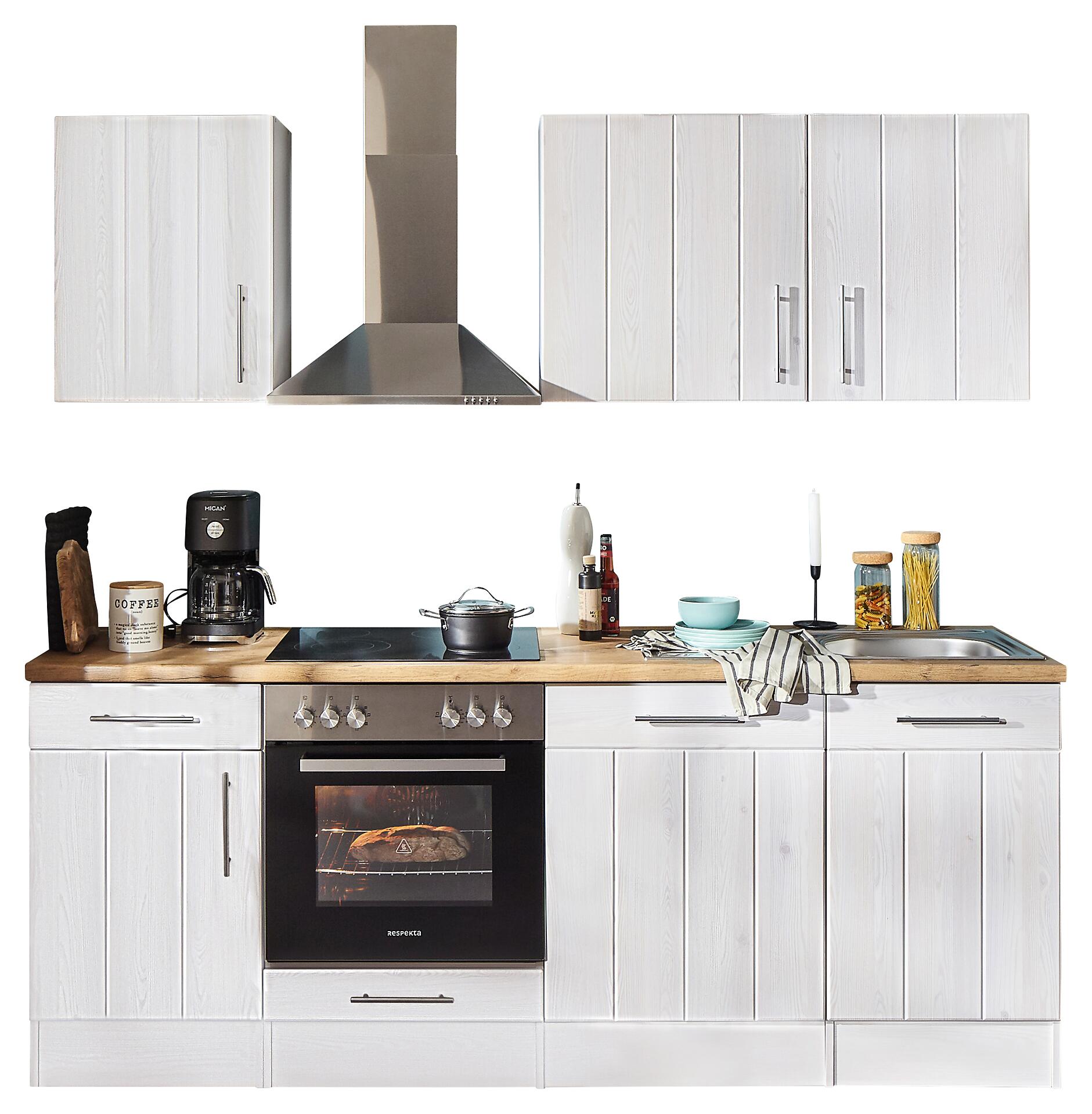 Respekta Küchenblock Premium weiß matt B/H/T: ca. 220x211x60 cm