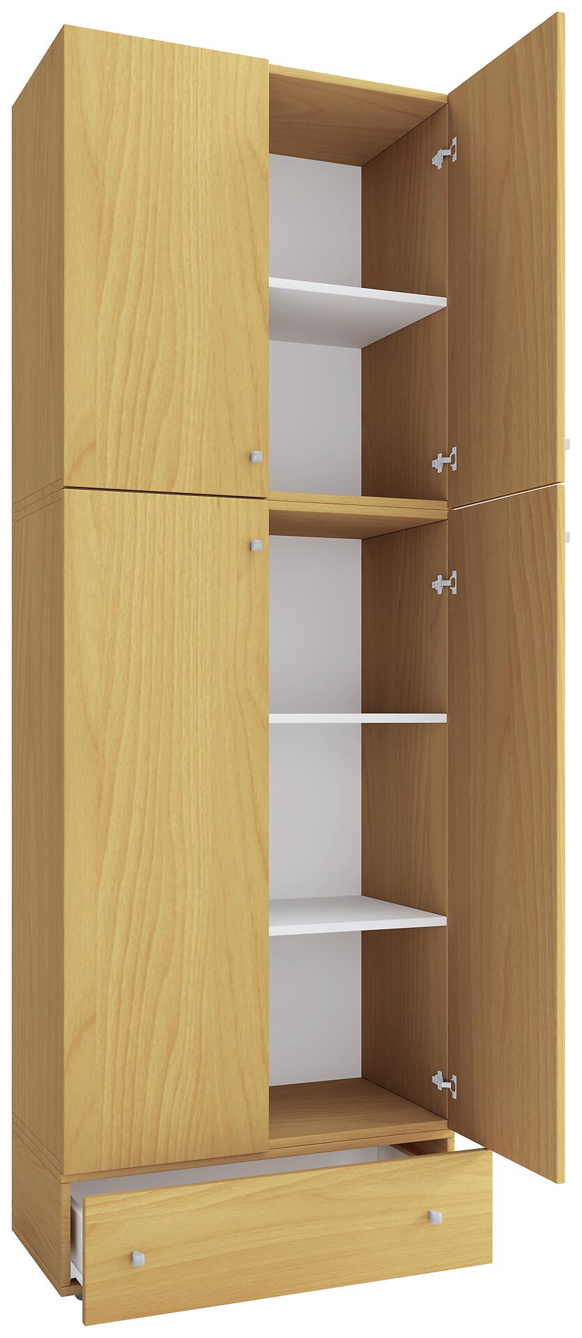 Büroschrank Lona buche Nachbildung weiß B/H/T: ca. 70x200x39 cm