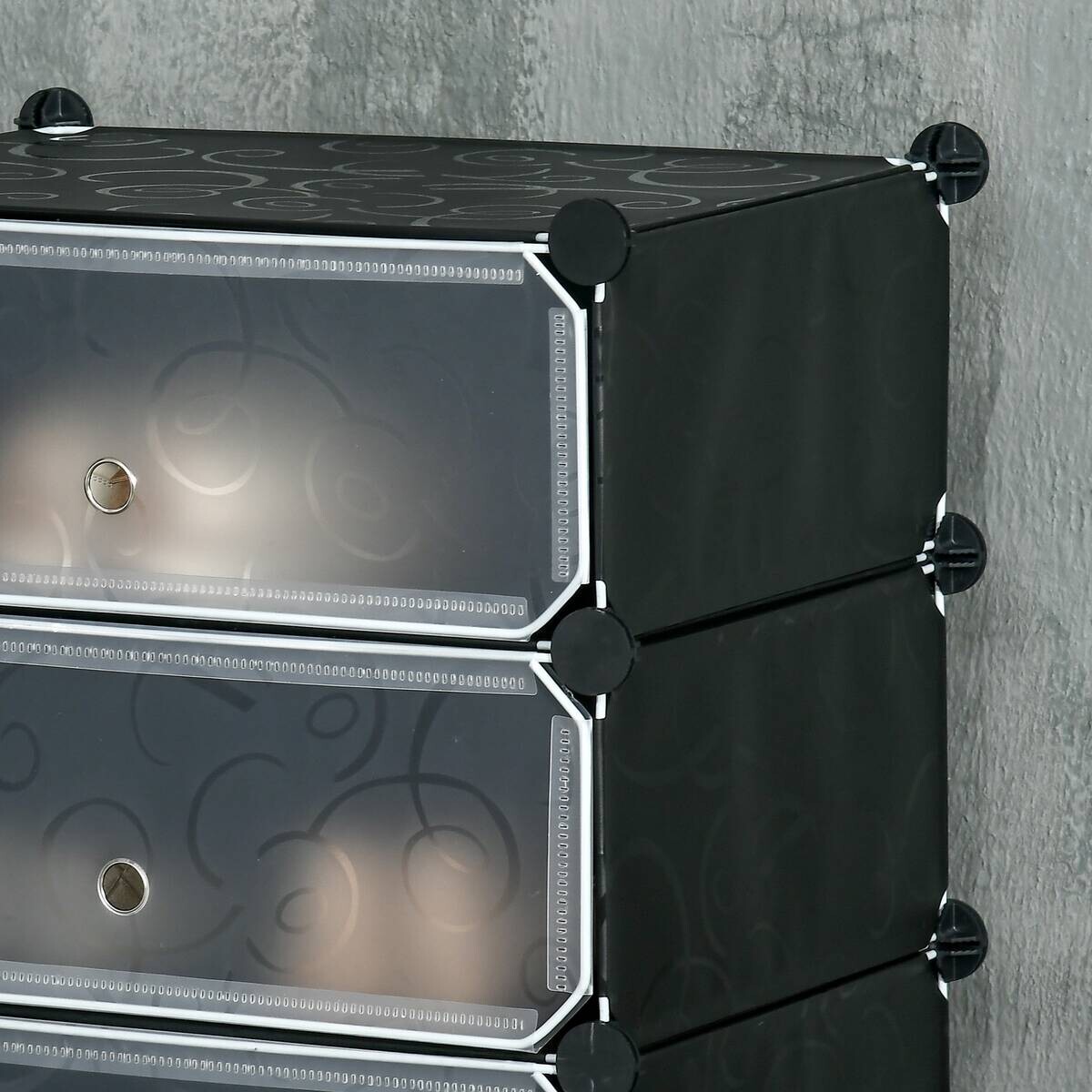 HOMCOM Schuhregal schwarz Polypropylen B/H/L: ca. 36,5x49x108 cm