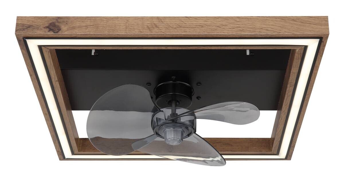 GLOBO Deckenventilator Opal dunkelbraun schwarz B/H/T: ca. 44x13,5x44 cm max. 24 W