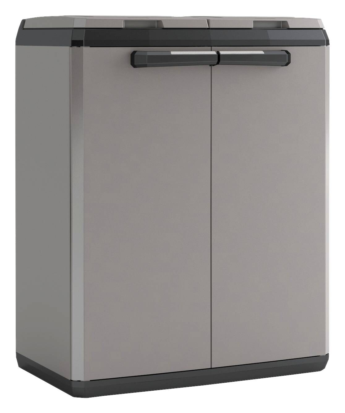Keter Recyclingschrank Split Basic grau Kunststoff B/H/T: ca. 68x85x39 cm