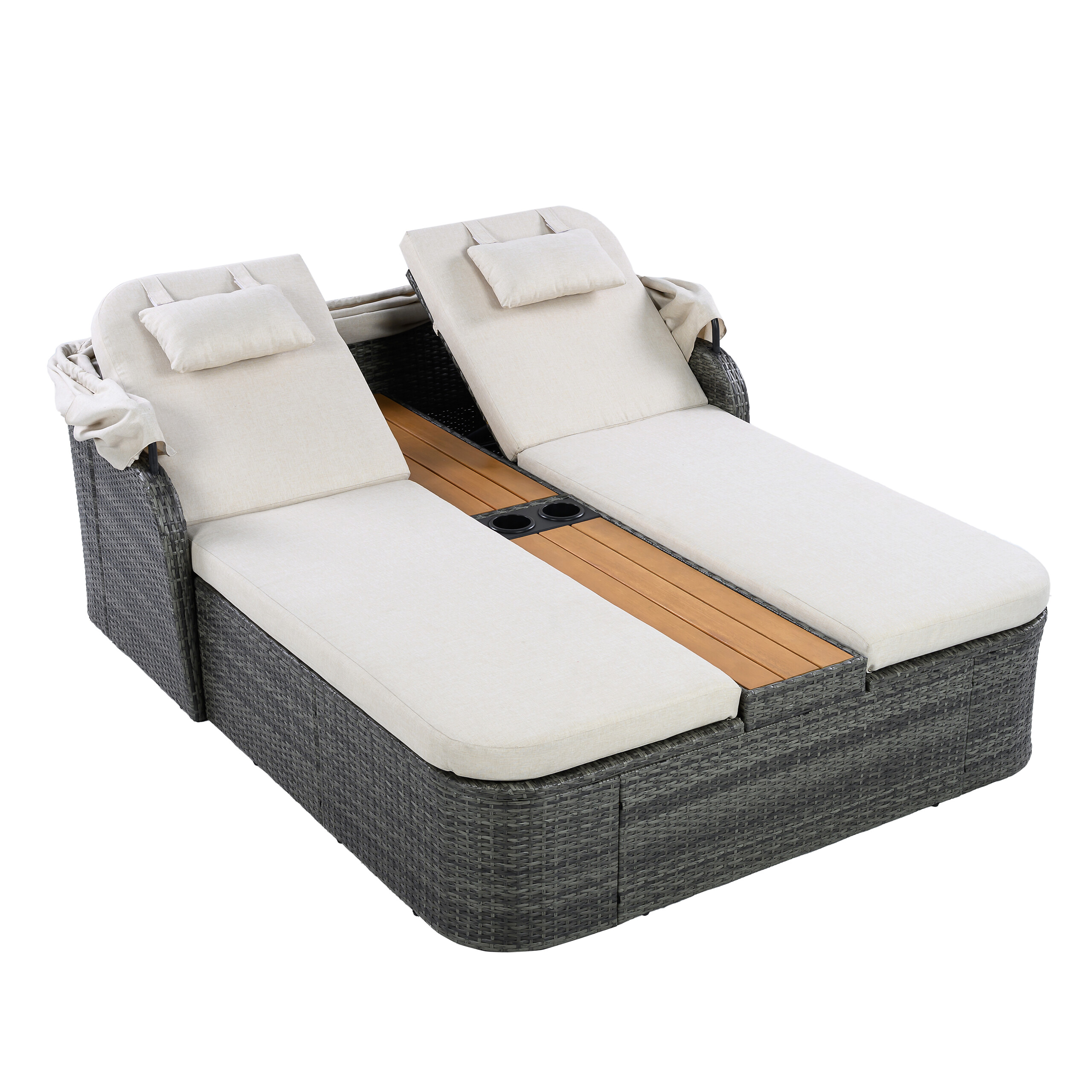 POCOline Gartenliege beige Stahl