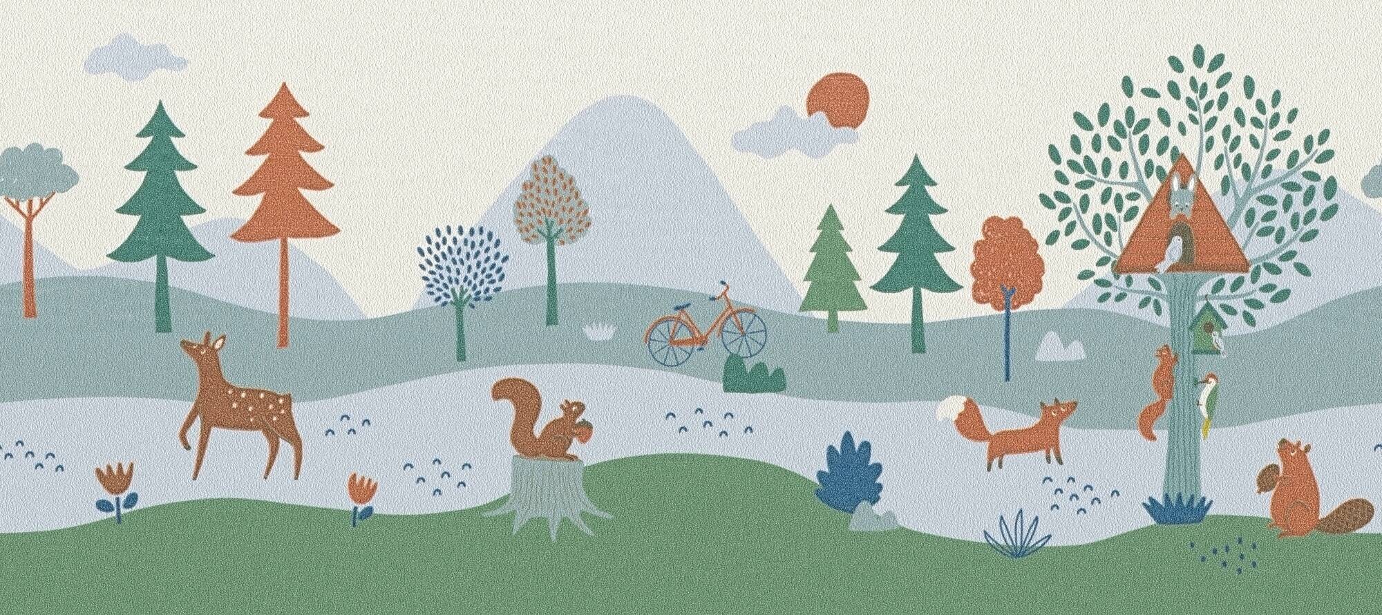 A.S.Creation Bordüre blau grau grün B/H/D: ca. 18x500x6,8 cm