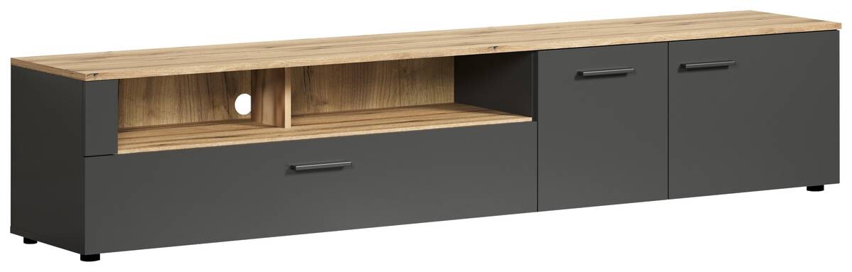 TV-Lowboard Esteban anthrazit Eiche Evoke Coast Nachbildung B/H/T: ca. 210x43x41 cm