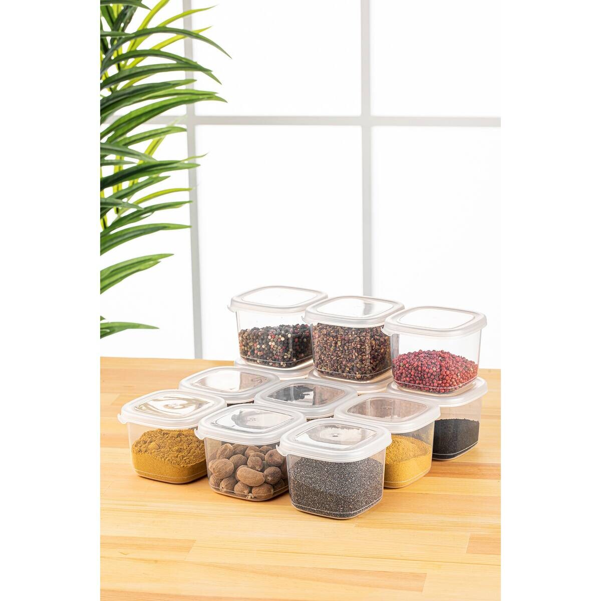 HermiaConcept Vorratsdosenset 12-tlg. weiß B/H/T/L/D: ca. 10x9,5x10x10x10 cm