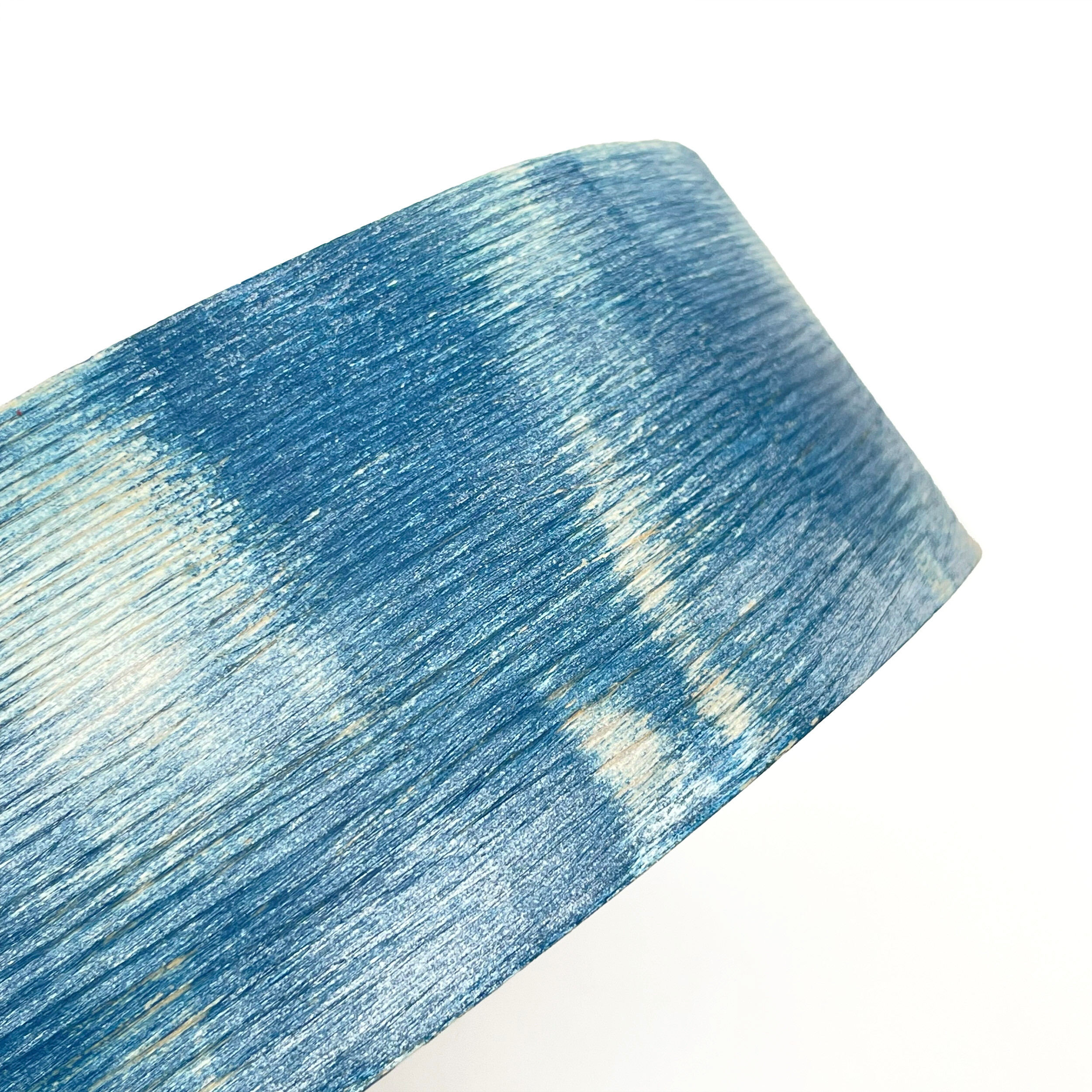 Lamkur Deckenleuchte hellbraun blau Glas Holz B/H/L: ca. 28x28x10 cm 1 Brennstellen