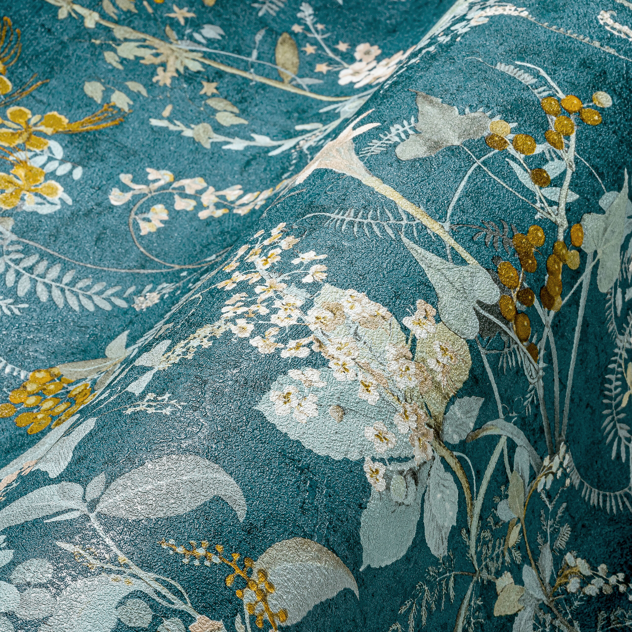 A.S.Creation Vliestapete blau petrol gelb B/H/D: ca. 53x1005x8,2 cm