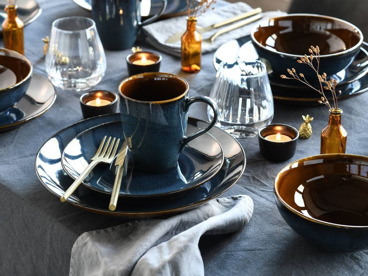 CreaTable Kombiservice Mallorca petrol Keramik 16 tlg. CreaTable Kombiservice Mallorca petrol Keramik 16 tlg.