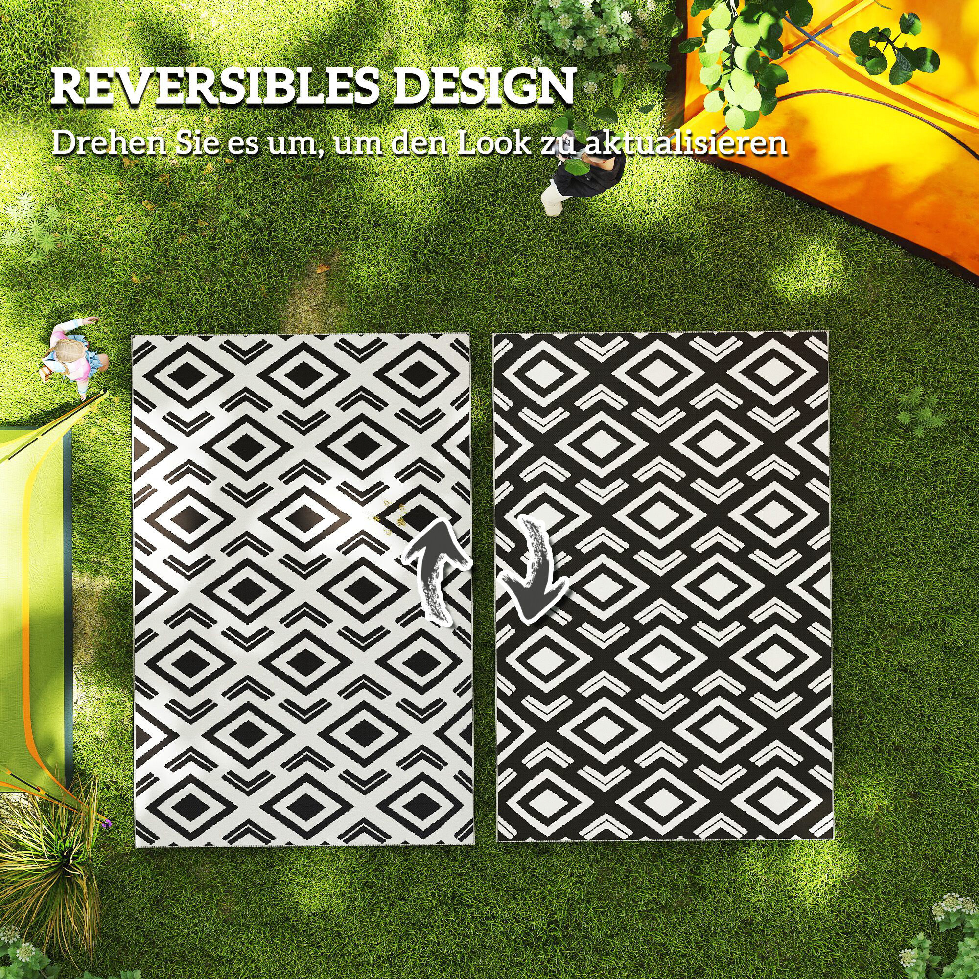 Outsunny Outdoor-Teppich schwarz B/H/L: ca. 274x1x182 cm