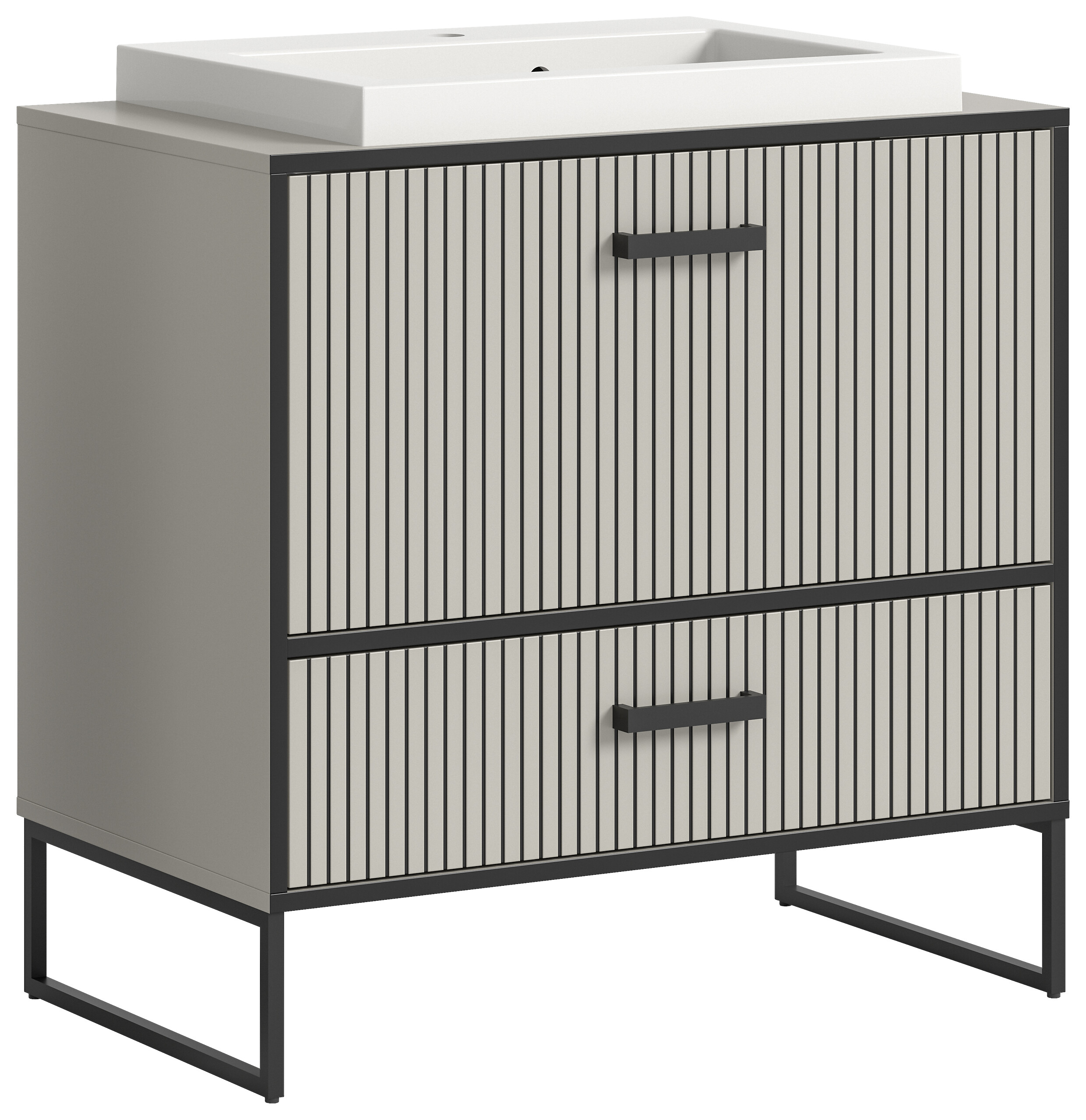 Waschplatz BAGNO schwarz Kaschmirgrau Nachbildung B/H/T: ca. 80x84x48 cm Waschplatz BAGNO schwarz Kaschmirgrau Nachbildung B/H/T: ca. 80x84x48 cm