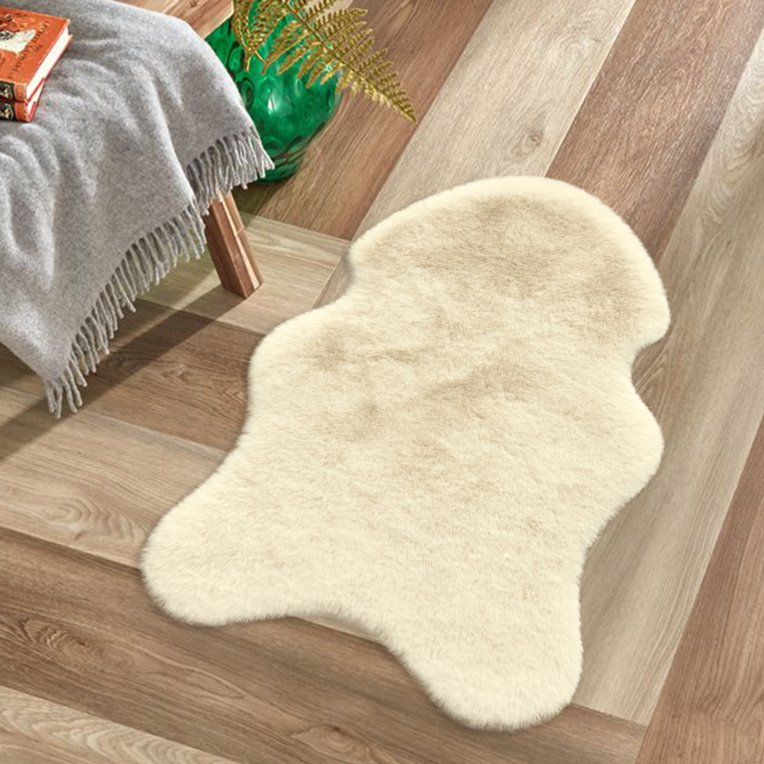 Fellimitat Moya beige B/L: ca. 40x57 cm