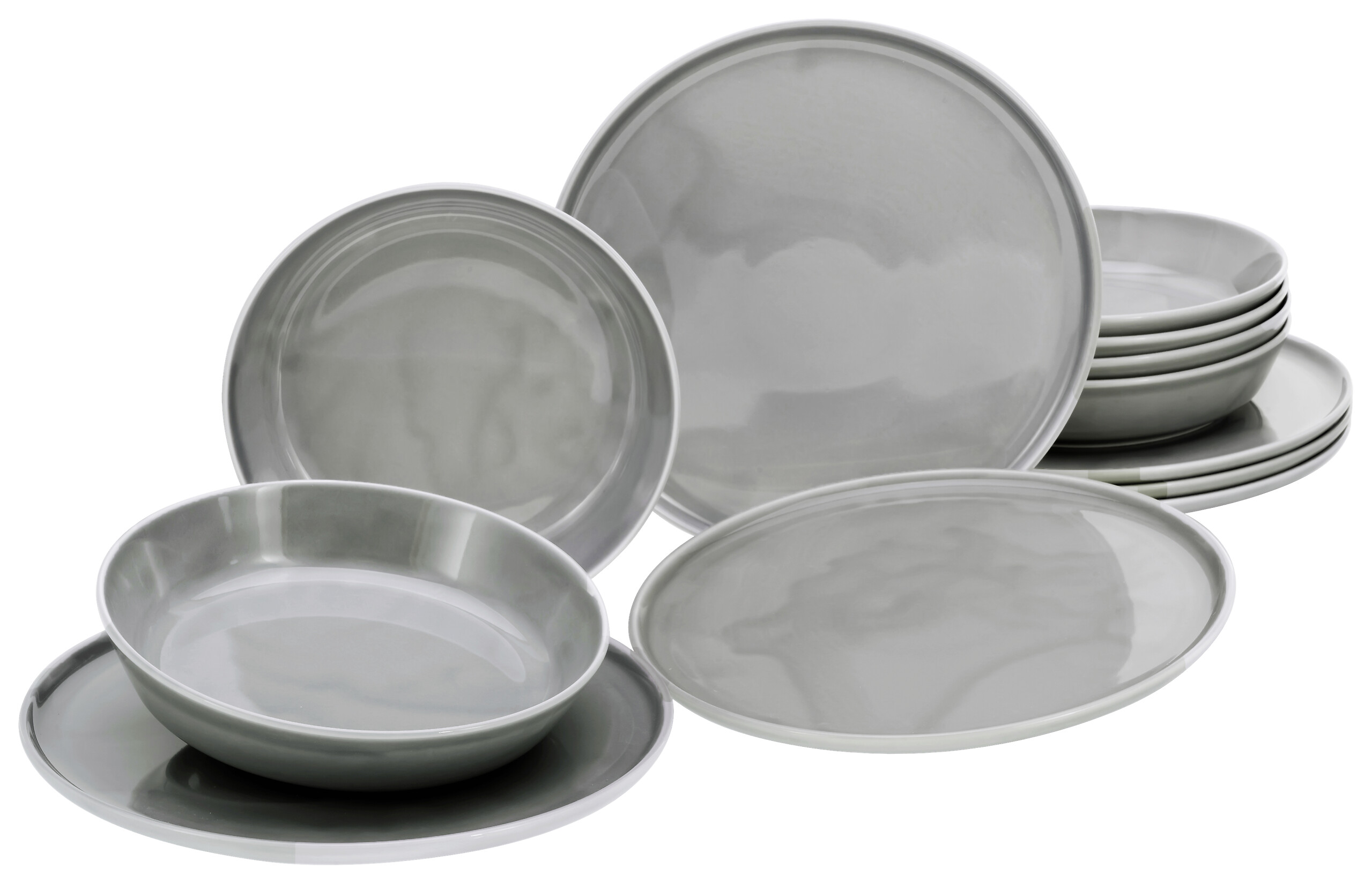 CreaTable Tafelservice Chef Collection grau Porzellan 12 tlg. CreaTable Tafelservice Chef Collection grau Porzellan 12 tlg.