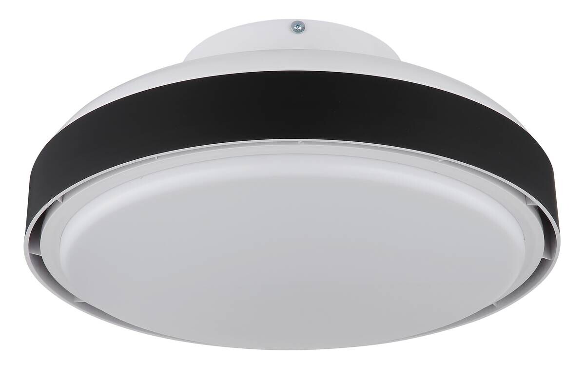 GLOBO LED-Deckenventilator mattschwarz weiß Opal Kunststoff Acryl H/D: ca. 20x45 cm 1 Brennstellen